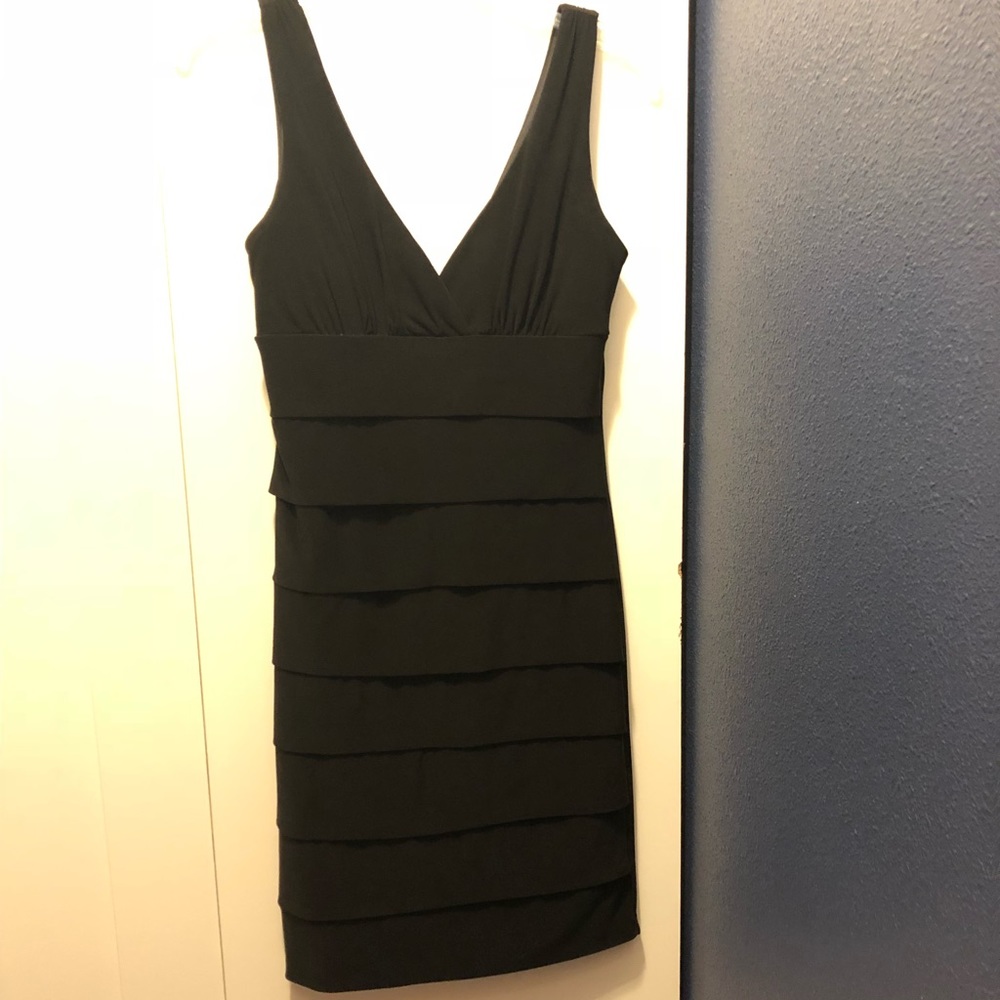 Black ruffle bridesmaid dress